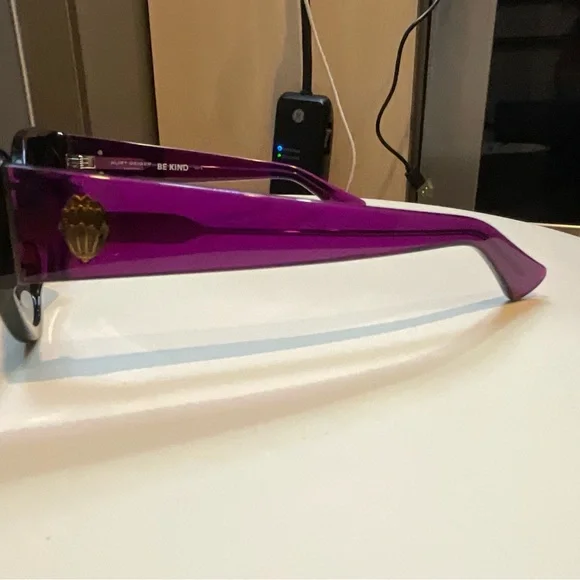 Kurt Geiger Purple and Brown Cat-Eye Sunglasses - Picture 3 of 6